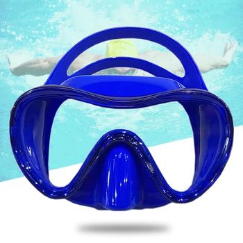 Очки для плавания в большой оправе, маска для дайвинга для взрослых, Очки для подводного плавания с защитой от запотевания, Прозрачные линзы, Силиконовые очки для водных видов спорта