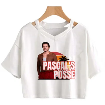 Майка pedro pascal, топ в готическом стиле 90-х, модный кроп-топ для девочек cyber y2k, милая укороченная футболка 90-х годов