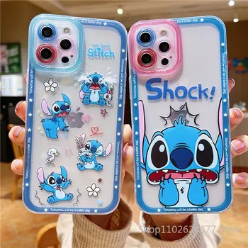 Disney Stitch Angel Стеллалу Лотсо Инопланетный Чехол Для Телефона iPhone 11 12 13 14 Pro Max 6 7 8 plus XS XR Мультяшный Защитный Чехол