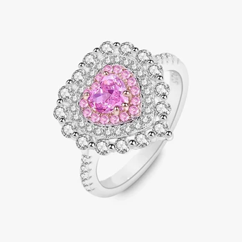 Кольцо в виде сердца из стерлингового серебра 925 пробы, женское обручальное кольцо с циркониевым сердечком, элегантное кольцо для новобрачных, свадебные украшения, подарки