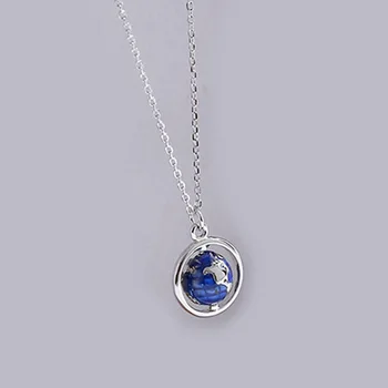 Модное ожерелье с подвеской blue planet fashion ladies fantasy planet ожерелье на ключицу, ювелирный подарок 2023, новые ювелирные изделия