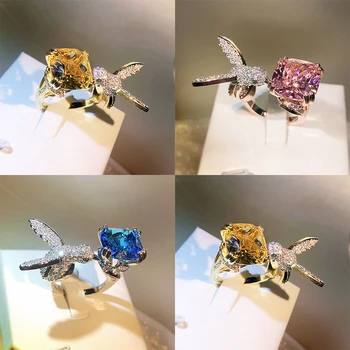 Модные и креативные аксессуары для колец Hummingbird с кубическим цирконием Design Sense Ring