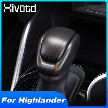 Hivotd Карбоновая головка рычага переключения передач, Отделка крышки, Аксессуары для интерьера, Украшение для стайлинга автомобилей Toyota Highlander KLUGER 2022