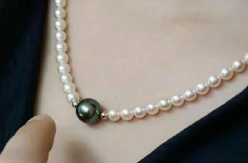 потрясающее ожерелье из белого и черного жемчуга AAA 8-9 10-11 южного моря с застежкой 21 