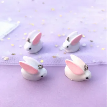 10шт мини-зверюшки кролик подвески 3d смолы подвески ожерелье кулон брелок подвески для украшения своими руками