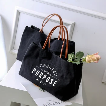Женская холщовая сумка-тоут, сумка для христианской церкви, сумка через плечо, пляжная сумка, назначение: рабочая сумка с перекрестным принтом, сумка для покупок, прямая поставка