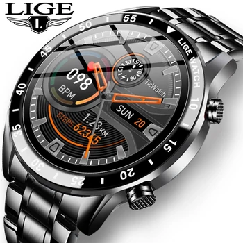 Новые мужские смарт-часы LIGE 2021, информация о сердечном ритме, кровяном давлении, напоминание, спортивные водонепроницаемые смарт-часы для телефона Android IOS