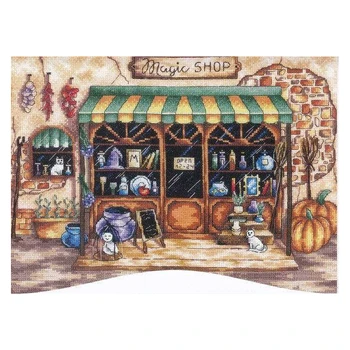Amishop Высококачественный Красивый Набор для вышивания крестиком Magic Shop Продуктовый магазин Cat Pumpkin Y1654