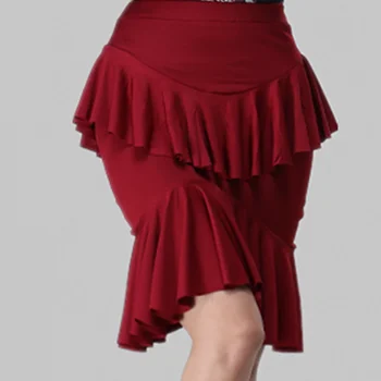 Новая юбка для латиноамериканских танцев Сексуальная юбка-пакет Женская танцевальная одежда для взрослых Практика Латиноамериканское платье Современный танец Нерегулярные Танцевальные платья