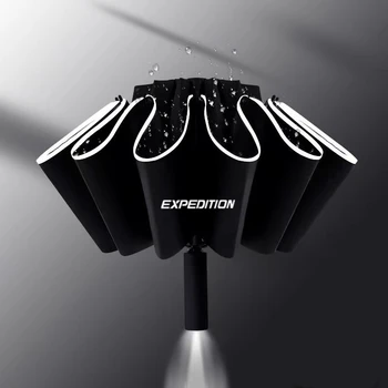 Автоматический Автомобильный Зонт Со Светодиодным Фонариком Со Светоотражающей Полосой Заднего Вида для Ford Expedition EcoSport 2013-2017 2020 2021
