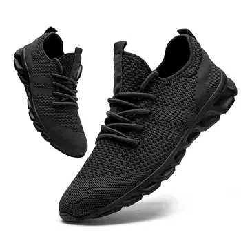 Мужская повседневная спортивная обувь, легкие кроссовки, белые уличные дышащие сетчатые черные кроссовки для бега, теннисные туфли для бега трусцой