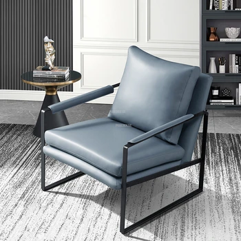 Простые металлические стулья для гостиной, Дизайнерская мебель для гостиной, Домашний шезлонг, кресло со спинкой, Креативный балкон, диван, кресло