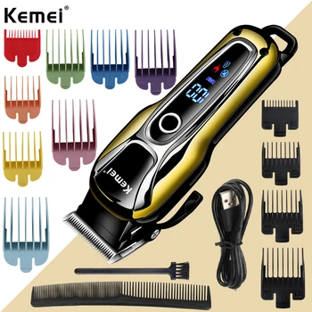 Профессиональная машинка для стрижки волос Kemei KM-1990, перезаряжаемая электрическая машинка для стрижки волос, мужской триммер, профессиональная электрическая машинка для стрижки волос
