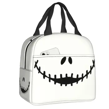 Улыбающийся Джек Термоизолированная сумка для ланча Женская портативная коробка для ланча из фильма ужасов на Хэллоуин для школы Офиса Сумка для еды на открытом воздухе