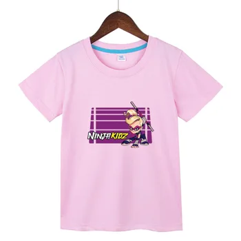 Новые летние детские футболки с короткими рукавами из мультфильма NinjaKidz, 100% хлопок, топы для мальчиков и девочек, повседневная детская одежда