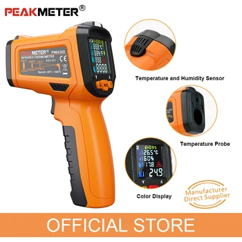 PEAKMETER PM6530 Ручной ИК Инфракрасный Термометр измеритель температуры пистолет- 50 ~ 800 Влажность Точка Росы IRT K тип Окружающего ультрафиолетового Излучения